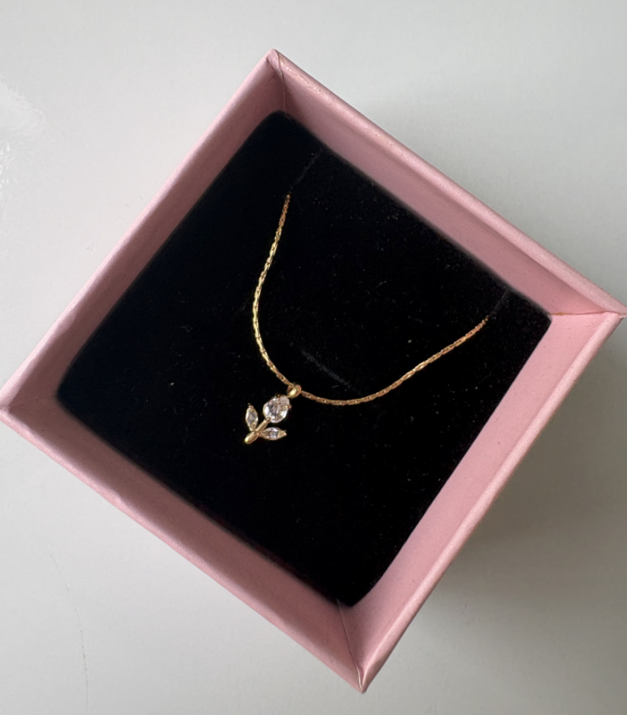 Mini White Tulip Necklace
