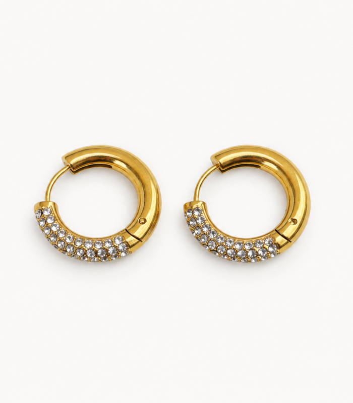 Luxe Halo Gold Huggie Earrings - GLIM